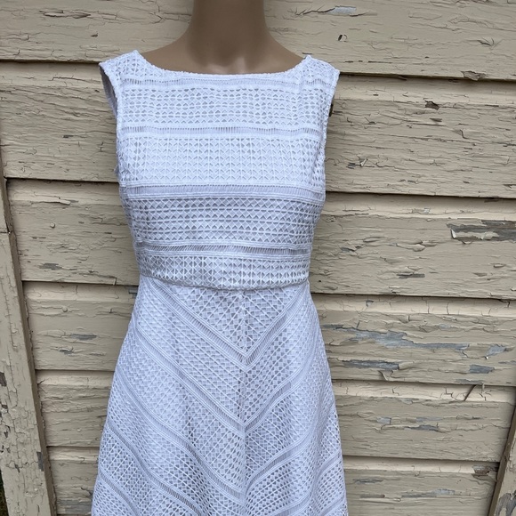 Lands' End Dresses & Skirts - Land’s End Lace Eyelet sleeveless A Line Beachy White Spring Dress Cottage Core